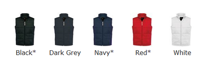 Male Padded Gilet Colour Choices